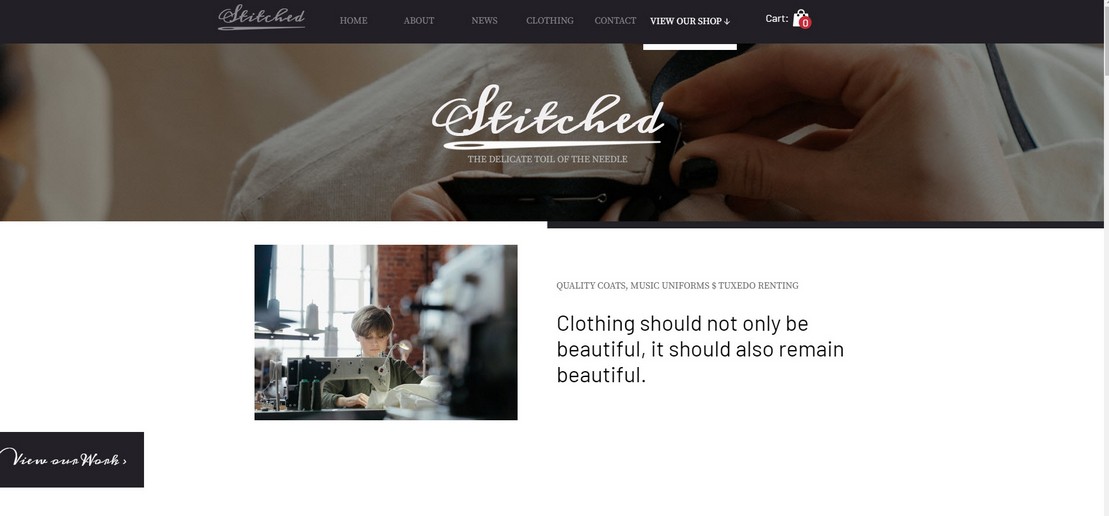 Onlineshop- und Webdesign-Vorlage Änderungsschneiderei
