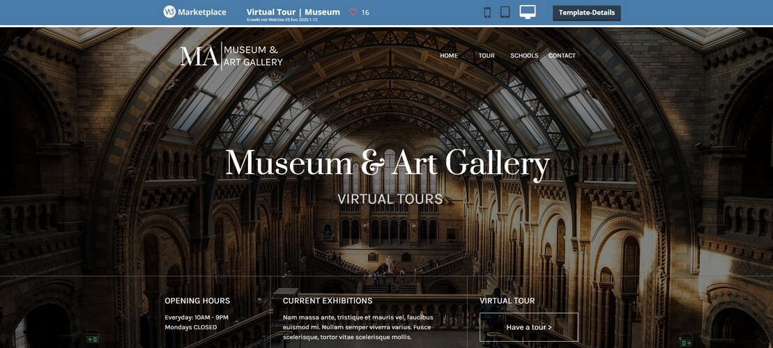Onlineshop- und Webdesign-Vorlage Ausstellung und Gallery Onlineshop- und Webdesign-Vorlage Ausstellung und Gallery