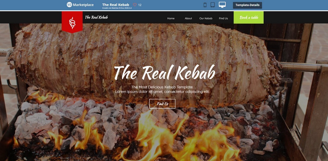 Onlineshop- und Webdesign-Vorlage Döner Onlineshop- und Webdesign-Vorlage Döner
