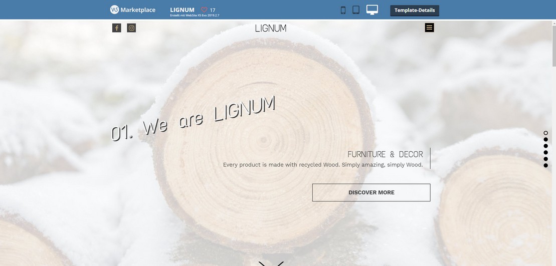 Onlineshop- und Webdesign-Vorlage Holzdecor