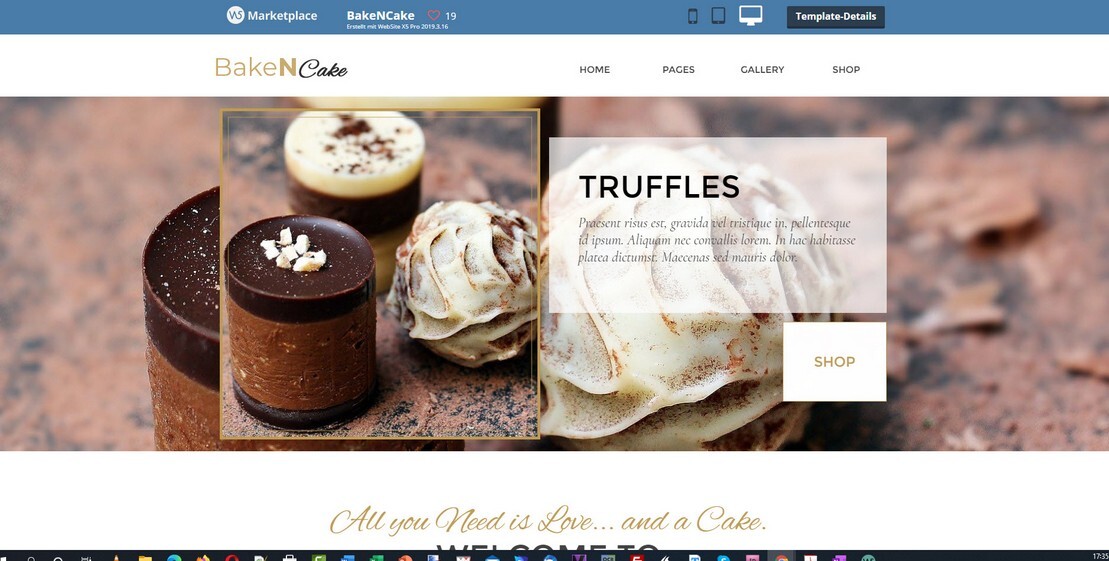 Onlineshop- und Webdesign-Vorlage Konditorei und Bäckerei Onlineshop- und Webdesign-Vorlage Konditorei und Bäckerei