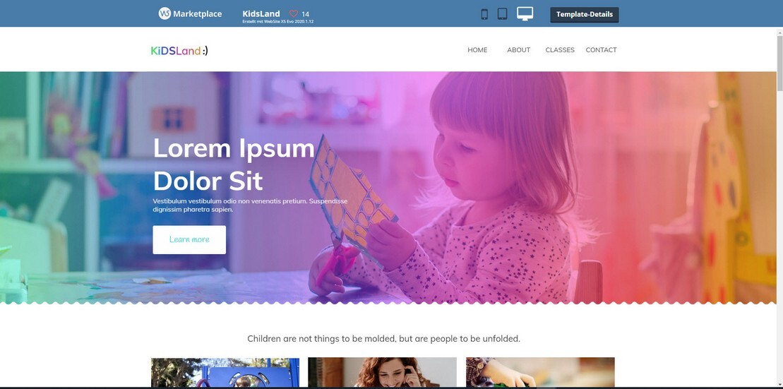 Onlineshop- und Webdesign-Vorlage Nachhilfe