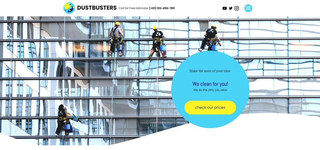 Onlineshop- und Webdesign-Vorlage Reinigungsservice