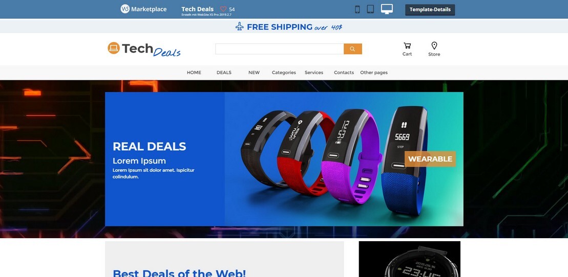 Onlineshop-Vorlage Technikhandel PC