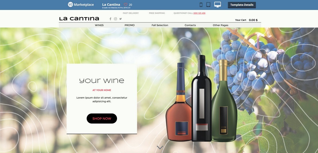 Onlineshop-Vorlage Weinhandel2