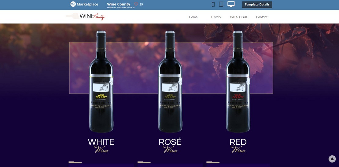 Onlineshop- und Webdesign-Vorlage Weinhandel Onlineshop- und Webdesign-Vorlage Weinhandel