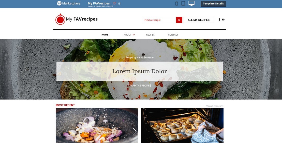Onlineshop- und Webdesign-Vorlage Gesunde Ernährung