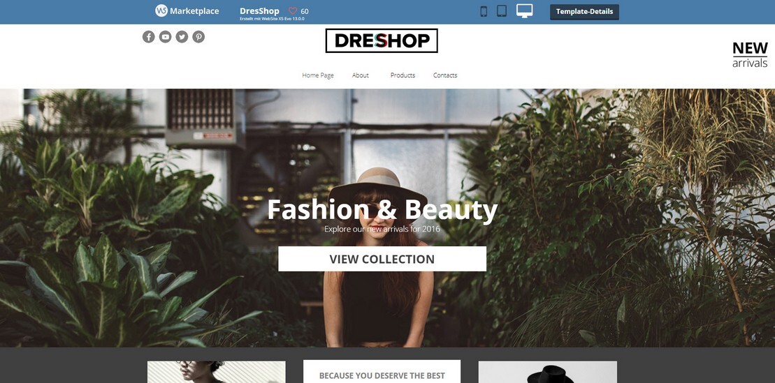 Onlineshop-Vorlage Mode und Schmuck
