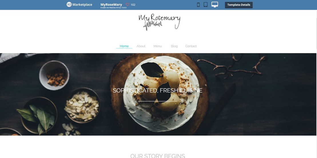 Onlineshop- und Webdesign-Vorlage Vegetarisches Restaurant1